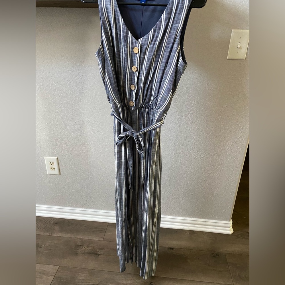 Striped Linen Jumpsuit